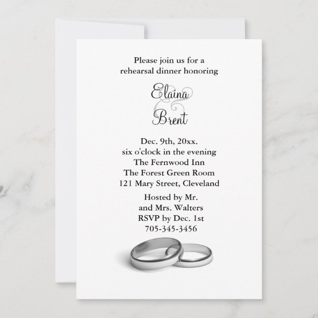 Eternity Rehearsal Middag Inbjudningar (Framsida)