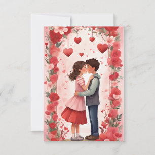 Eternt Embrace: A Valentindagen Kiss Tack Kort