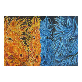 Eternt Equilibrium-Horses-Twin Flame Art- Perfect Poster