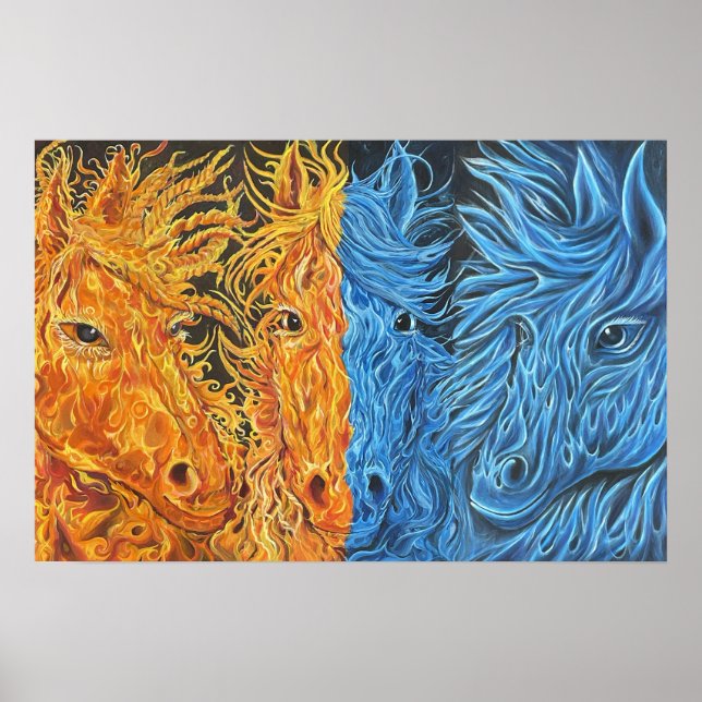 Eternt Equilibrium-Horses-Twin Flame Art- Poster (Framsidan)