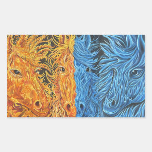 Eternt Equilibrium-Horses-Twin Flames Rektangulärt Klistermärke