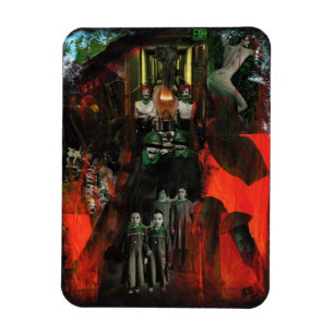 Eternt Flame Surreal Goth Mixed Media Collage Art Magnet