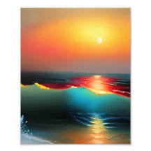 Eterska oceanen och Sunset AI Art