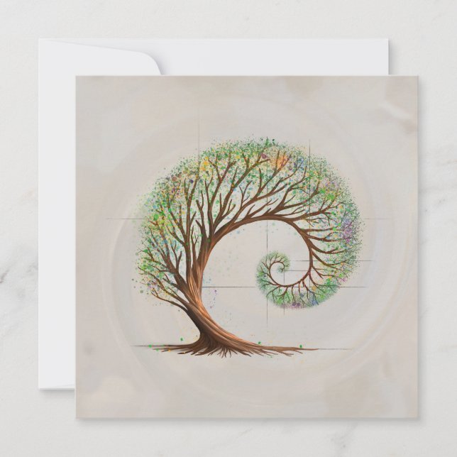 Etertillväxt - Golden Ratio Spiral Träd (Framsida)