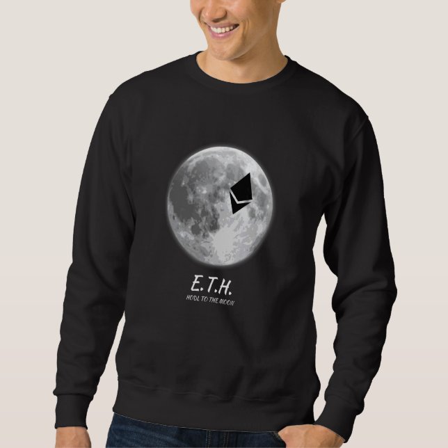 Eth Hodl till Måne Crypto Lång Ärmad Tröja (Framsida)
