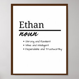 Ethan, Boy Personlig Namn Definition Poster