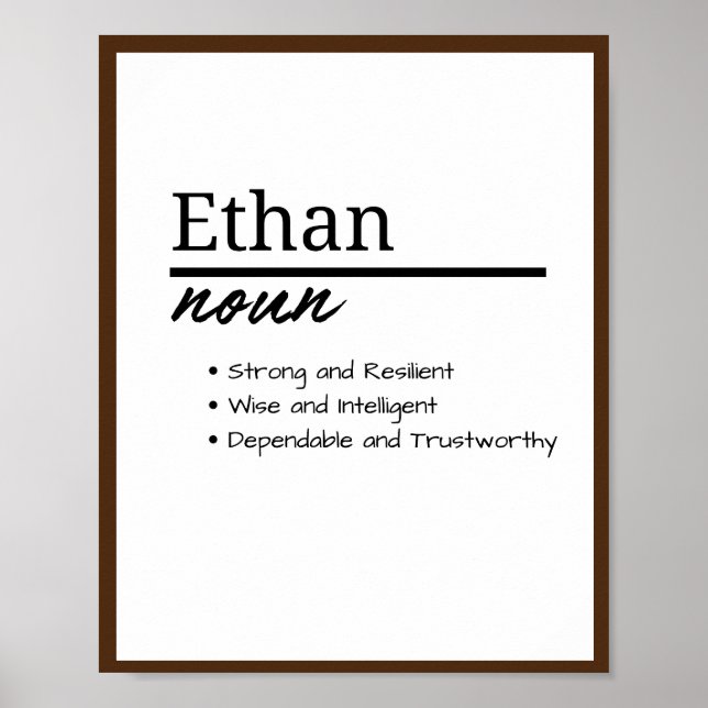 Ethan, Boy Personlig Namn Definition Poster (Framsidan)