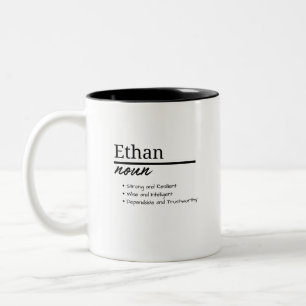 Ethan, Boy Personlig Namn Definition Två-Tonad Mugg