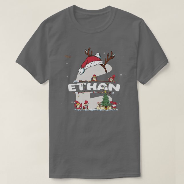 Ethan Christmasw Ethan Name for funny Xmas  T Shirt (Design framsida)