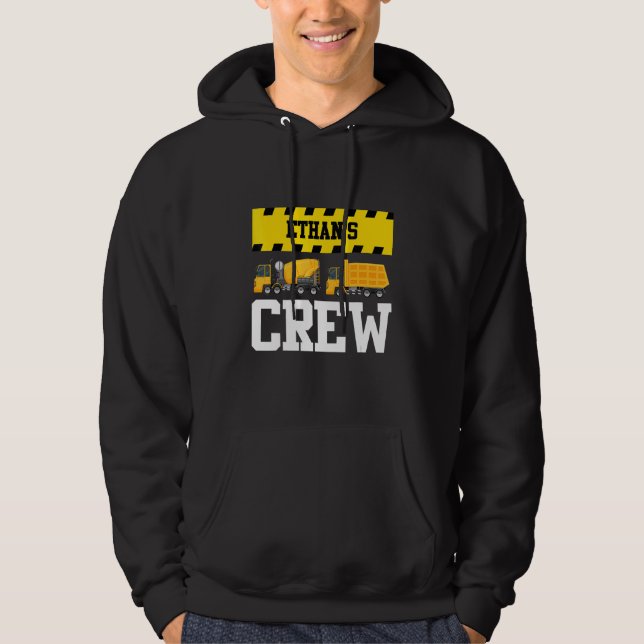 Ethan Construction Crew Anpassningsbar Dumptruck T Hoodie (Framsida)