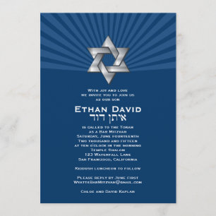 Ethan David för pubMitzvah inbjudan anpassningsbar