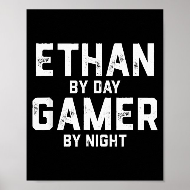 Ethan Gamer Halloween Gaming Costume For Men Named Poster (Framsidan)