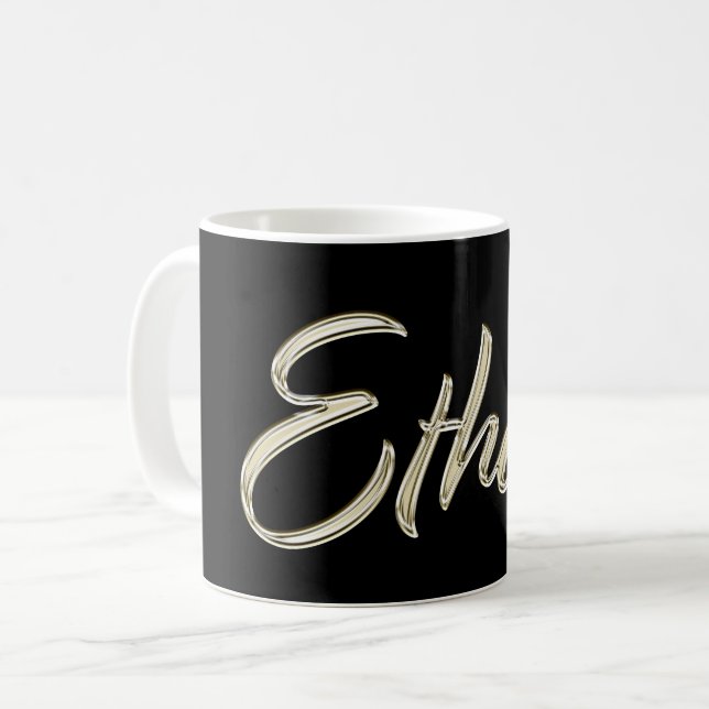 Ethan Name whitegold Tasse Teetasse Kaffeetasse Kaffemugg (Framsida vänster)