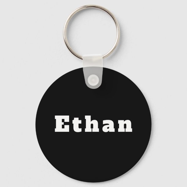 Ethan schwarz weiß nyckelring (Framsida)