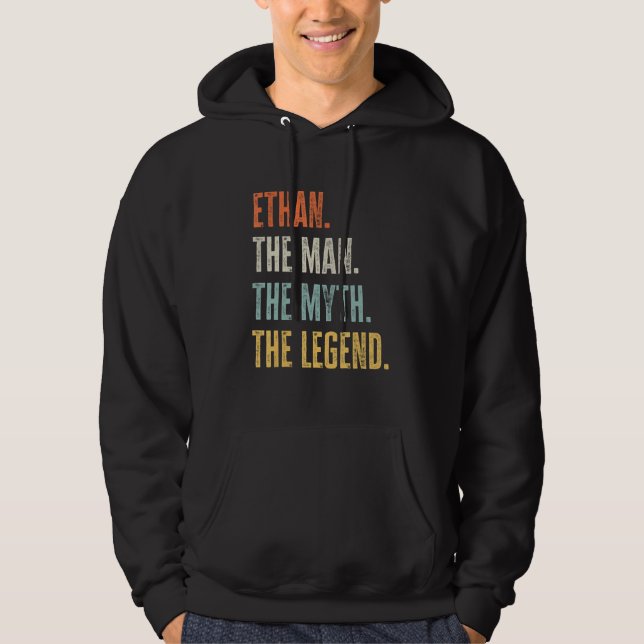 Ethan the best, Man Myth Legend, Lusnyj Best Namn  Hoodie (Framsida)