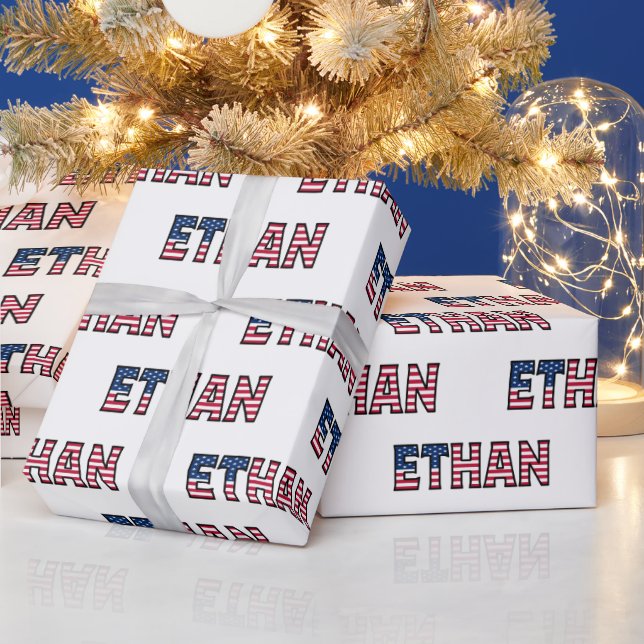 Ethan Vorname Name USA US Geschenkpapier Papier Presentpapper (Helgdagar)