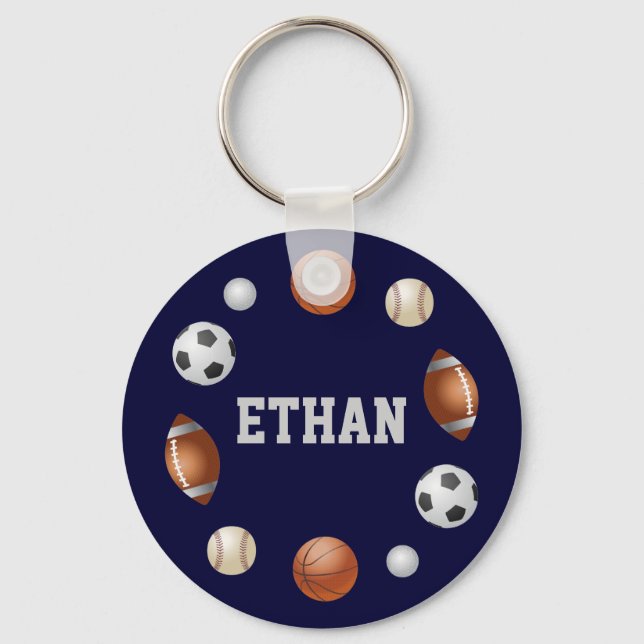 Ethan World of Sports Nyckelring - Blue (Framsida)