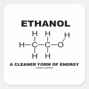 Ethanol som ett mer ren bildar av energi fyrkantigt klistermärke