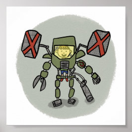 Ethan's Mech Comicbook Stil Print Poster