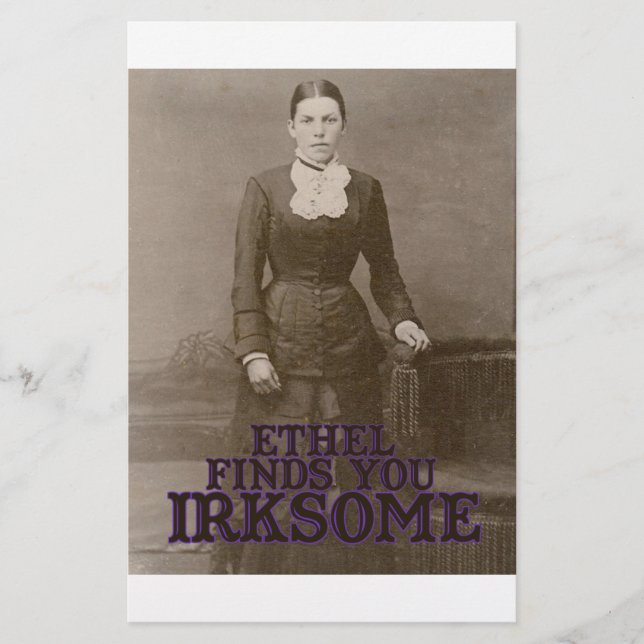 Ethel finner dig irksome (Framsida)