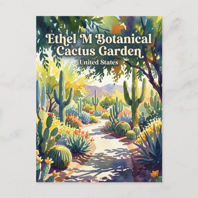 Ethel M Botanical Cactus Garden USA Vykort (Framsida)