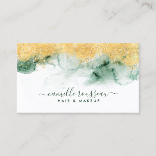 Etheral Abstrakt Watercolor Glitter Visitkort