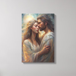 Etheral Älskare Dreamy Romantic Oil Paint Art Canvastryck