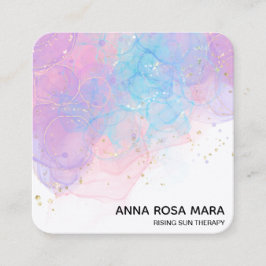 *~* Etheral AP46 Magic Glitter Abstrakt QR-Logotyp Fyrkantigt Visitkort