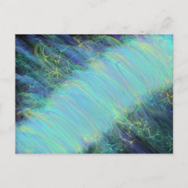 Etheral Aqua Blue River Modern Profetic Art Vykort