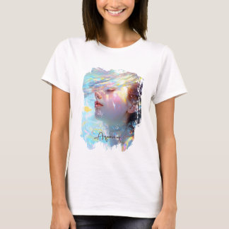 Etheral Aquarius Woman i Dreamy Watercolor Art T Shirt
