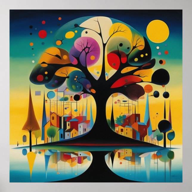 Etheral Arboretum - utskrivbar väggkonsdesign Poster (Framsidan)