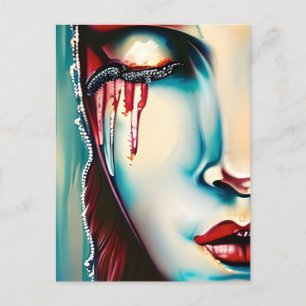 Etheral Art Shimmery Woman Vykort