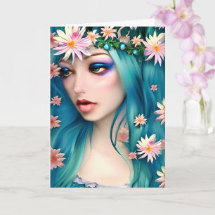 Etheral Art Vacker blå fågel Kort