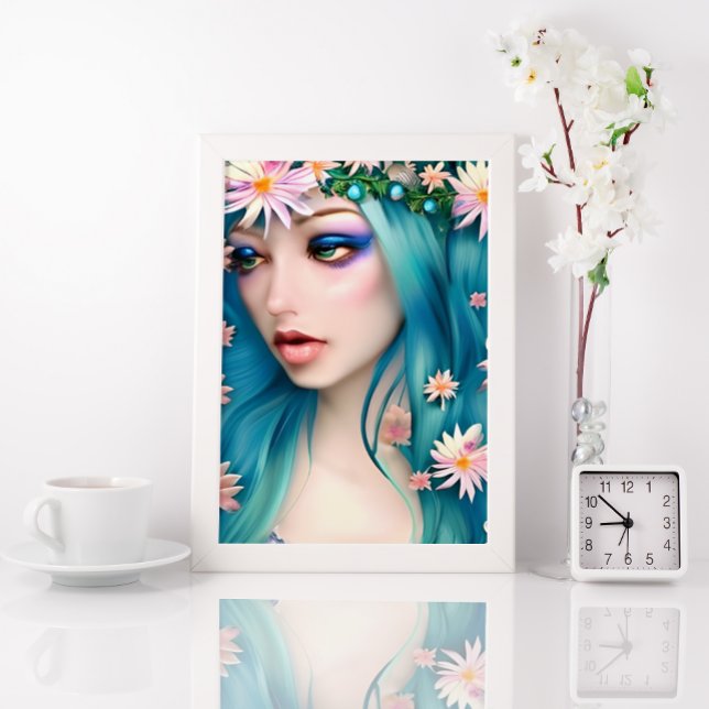 Etheral Art | Vackert Fairy med Blue Hair Poster (Skapare uppladdad)