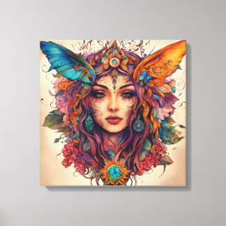 "Etheral Beauty: Canva Art of a Mesmerizing Ansikt Canvastryck