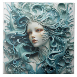 Etheral Beauty, Detailed Blue-halls Sjöjungfru Kakelplatta