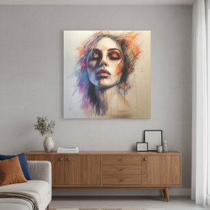 Etheral Beauty: Expressive Canvas Art