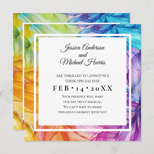 Etheral Bloom på kvadrat Spara Datumet (Fram/baksida)