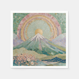 Etheral Bloom: Pastel Mosaic Volcano i Vår Pappersservett