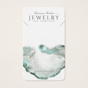 Etheral Blue Agate Necklace Visning Cards Visitkort