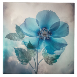 Etheral Blue-Blommar Kakelplatta