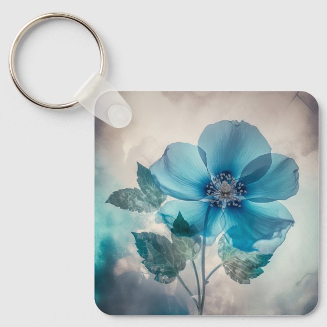 Etheral Blue-Blommar Nyckelring (Framsida)