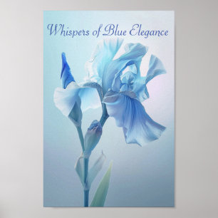 Etheral Blue Iris: A Whisper Elegance Poster