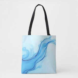 Etheral Blue Liquid Art Swirls Tygkasse