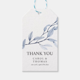 Etheral Blue | Monogram tack bröllop Presentetikett