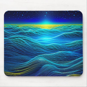 Etheral Blue Vågar och Ocean Sunset Musmatta