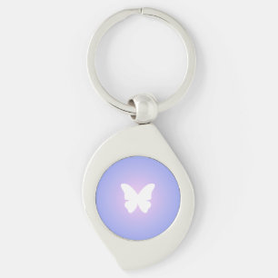 Etheral Butterfly Glow Swirl Silverfärgad Nyckelring