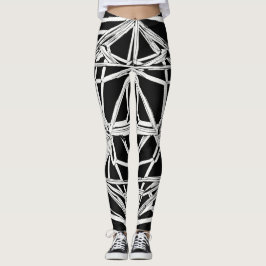 "Etheral Canvas: White Artwork Leggings