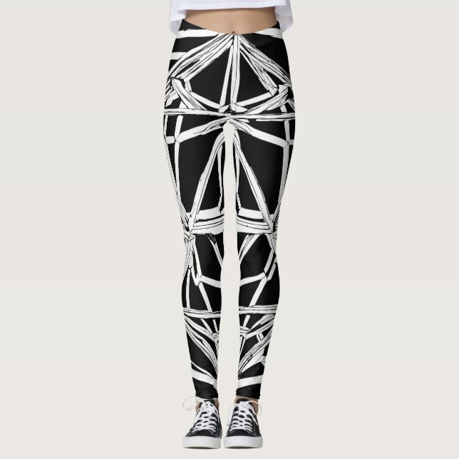 "Etheral Canvas: White Artwork Leggings (Framsida)