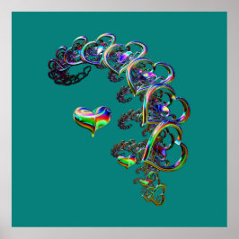 Etheral Cascade of Hearts Poster